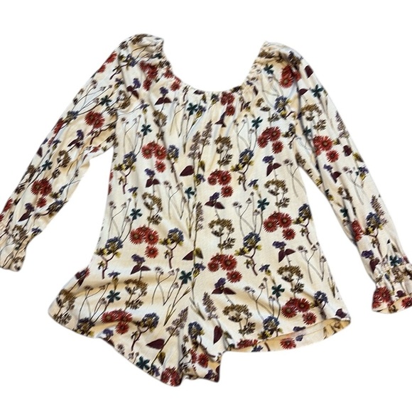 Anthropologie Floral Romper Long Sleeve Size S - Picture 5 of 8